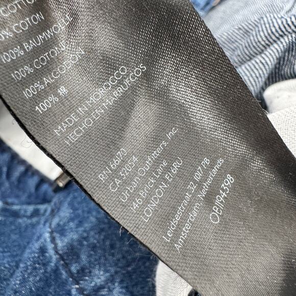 Free People Overalls Womens Large Ziggy We the Free Blue Denim Relaxed Bib - Picture 9 of 11